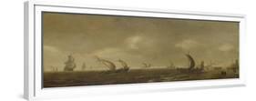 Seascape on the Beach of Scheveningen-Willem van Diest-Framed Premium Giclee Print