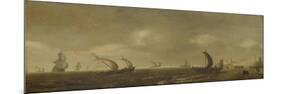 Seascape on the Beach of Scheveningen-Willem van Diest-Mounted Premium Giclee Print