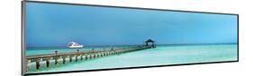 Seascape Panoramic with Bridge-null-Mounted Art Print