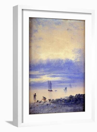 Seascape, Saint-Malo Beach-Auguste Herst-Framed Giclee Print