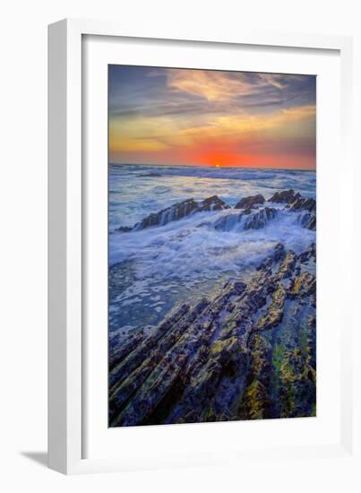 Seascape Sunset at Montaña de Oro, Morro Bay California Coast-Vincent James-Framed Photographic Print