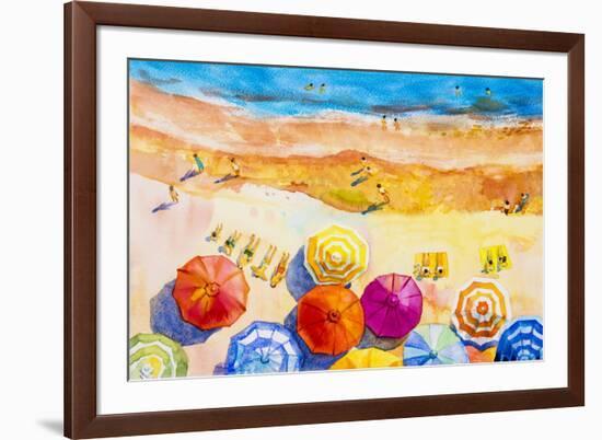 Seascape Top View Colorful of Lovers-Painterstock-Framed Art Print