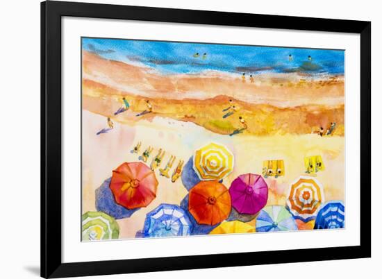 Seascape Top View Colorful of Lovers-Painterstock-Framed Art Print