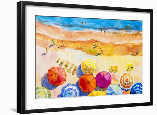 Seascape Top View Colorful of Lovers-Painterstock-Framed Art Print