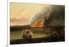 Seascape with a Fire in the Distance, 1667-Ludolf Backhuysen I-Framed Giclee Print