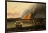 Seascape with a Fire in the Distance, 1667-Ludolf Backhuysen I-Framed Giclee Print