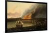 Seascape with a Fire in the Distance, 1667-Ludolf Backhuysen I-Framed Giclee Print