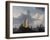 Seascape with a States Yacht and Other Shipping in a Calm, 1654-Willem Van De Velde The Younger-Framed Giclee Print