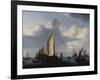 Seascape with a States Yacht and Other Shipping in a Calm, 1654-Willem Van De Velde The Younger-Framed Giclee Print