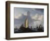 Seascape with a States Yacht and Other Shipping in a Calm, 1654-Willem Van De Velde The Younger-Framed Giclee Print