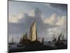 Seascape with a States Yacht and Other Shipping in a Calm, 1654-Willem Van De Velde The Younger-Mounted Giclee Print