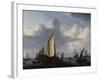 Seascape with a States Yacht and Other Shipping in a Calm, 1654-Willem Van De Velde The Younger-Framed Giclee Print