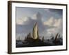 Seascape with a States Yacht and Other Shipping in a Calm, 1654-Willem Van De Velde The Younger-Framed Giclee Print