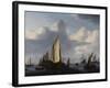 Seascape with a States Yacht and Other Shipping in a Calm, 1654-Willem Van De Velde The Younger-Framed Giclee Print