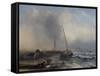 Seascape with Boats and Figures-Jock Wilson-Framed Stretched Canvas