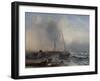 Seascape with Boats and Figures-Jock Wilson-Framed Giclee Print