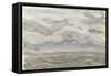 Seascape with Cloudy Sky, 1867 (Graphite, Watercolour)-John Brett-Framed Stretched Canvas