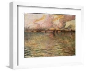 Seascape with Distant View of Venice, 1896-Charles Cottet-Framed Giclee Print