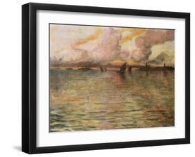 Seascape with Distant View of Venice, 1896-Charles Cottet-Framed Giclee Print