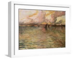 Seascape with Distant View of Venice, 1896-Charles Cottet-Framed Giclee Print
