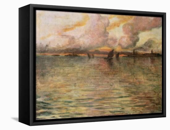 Seascape with Distant View of Venice, 1896-Charles Cottet-Framed Stretched Canvas