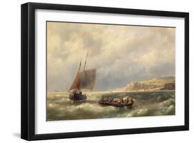 Seascape with Figures in Boats-Hermanus Koekkoek-Framed Giclee Print