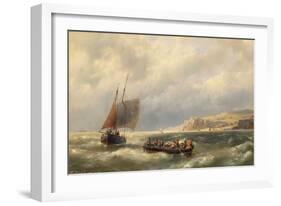 Seascape with Figures in Boats-Hermanus Koekkoek-Framed Giclee Print