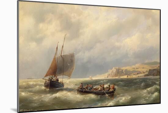 Seascape with Figures in Boats-Hermanus Koekkoek-Mounted Giclee Print