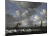 Seascape with Fishing Boats-Ludolf Bakhuizen-Mounted Giclee Print