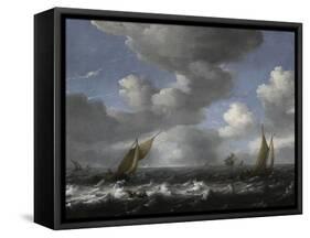 Seascape with Fishing Boats-Ludolf Bakhuizen-Framed Stretched Canvas