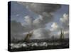 Seascape with Fishing Boats-Ludolf Bakhuizen-Stretched Canvas