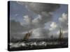 Seascape with Fishing Boats-Ludolf Bakhuizen-Stretched Canvas