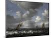 Seascape with Fishing Boats-Ludolf Bakhuizen-Mounted Giclee Print