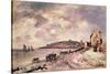 Seascape with ponies on the beach-Johan-Barthold Jongkind-Stretched Canvas