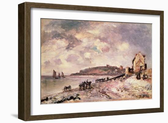 Seascape with ponies on the beach-Johan-Barthold Jongkind-Framed Giclee Print