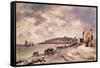 Seascape with ponies on the beach-Johan-Barthold Jongkind-Framed Stretched Canvas