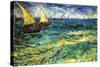 Seascape with Sailboats-Vincent van Gogh-Stretched Canvas