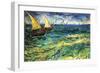 Seascape with Sailboats-Vincent van Gogh-Framed Art Print