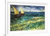 Seascape with Sailboats-Vincent van Gogh-Framed Art Print