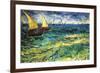 Seascape with Sailboats-Vincent van Gogh-Framed Art Print