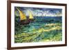 Seascape with Sailboats-Vincent van Gogh-Framed Art Print