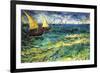 Seascape with Sailboats-Vincent van Gogh-Framed Art Print