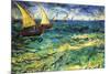Seascape with Sailboats-Vincent van Gogh-Mounted Art Print