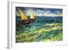 Seascape with Sailboats-Vincent van Gogh-Framed Art Print
