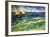 Seascape with Sailboats-Vincent van Gogh-Framed Art Print