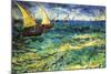 Seascape with Sailboats-Vincent van Gogh-Mounted Art Print