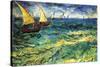 Seascape with Sailboats-Vincent van Gogh-Stretched Canvas