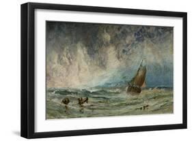 Seascape with Ship-Charles George-Framed Premium Giclee Print