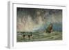 Seascape with Ship-Charles George-Framed Premium Giclee Print