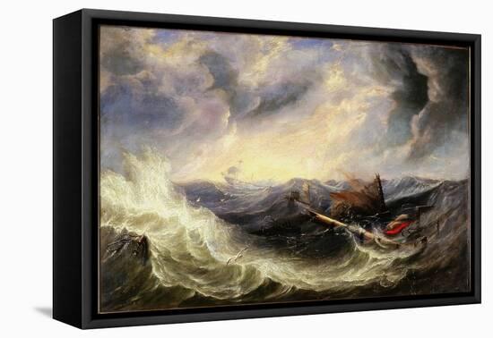 Seascape with Wreckage-John Wilson Carmichael-Framed Stretched Canvas